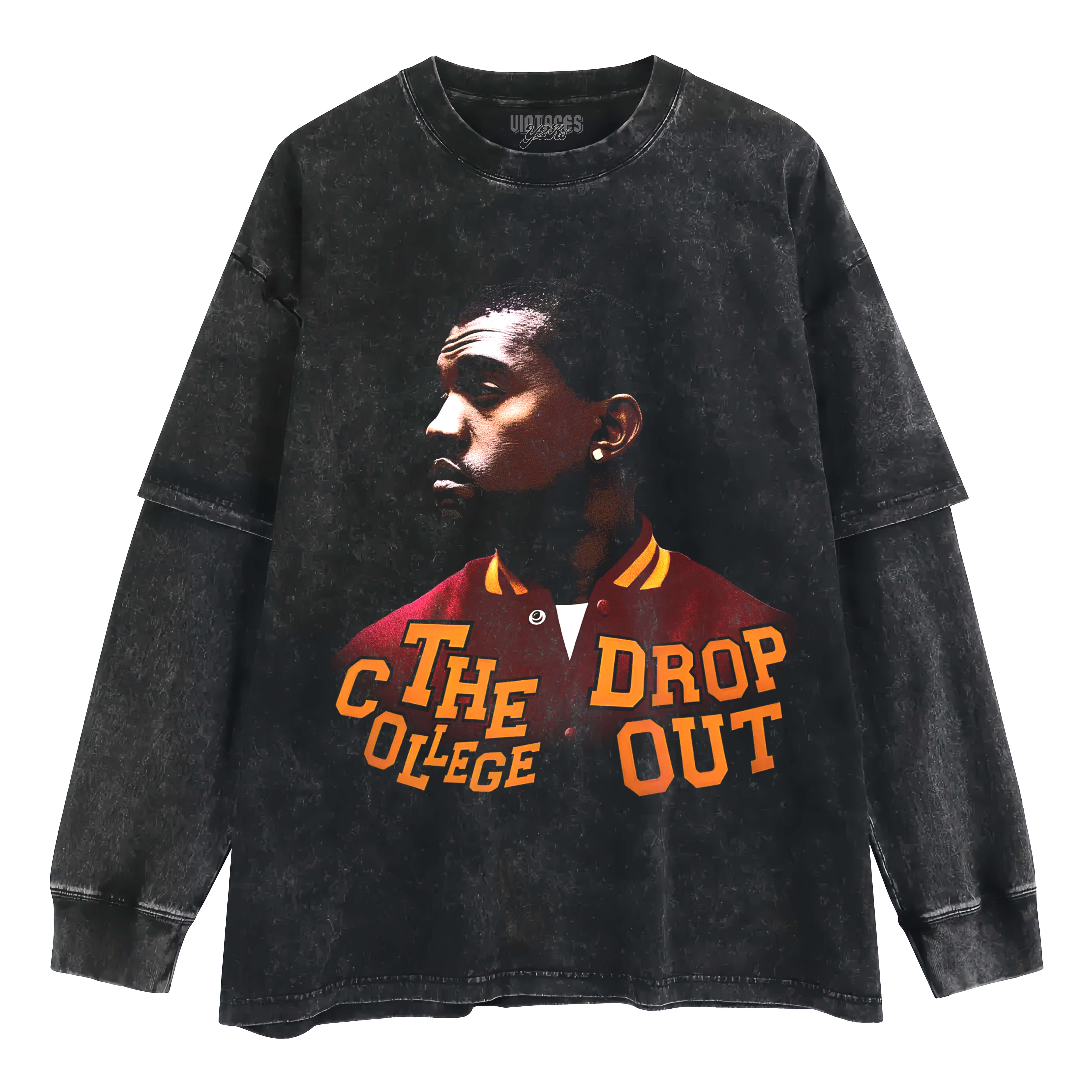 THE COLLEGE DROPOUT KANYE WEST GRAPHIC LAYERED LONG SLEEVE