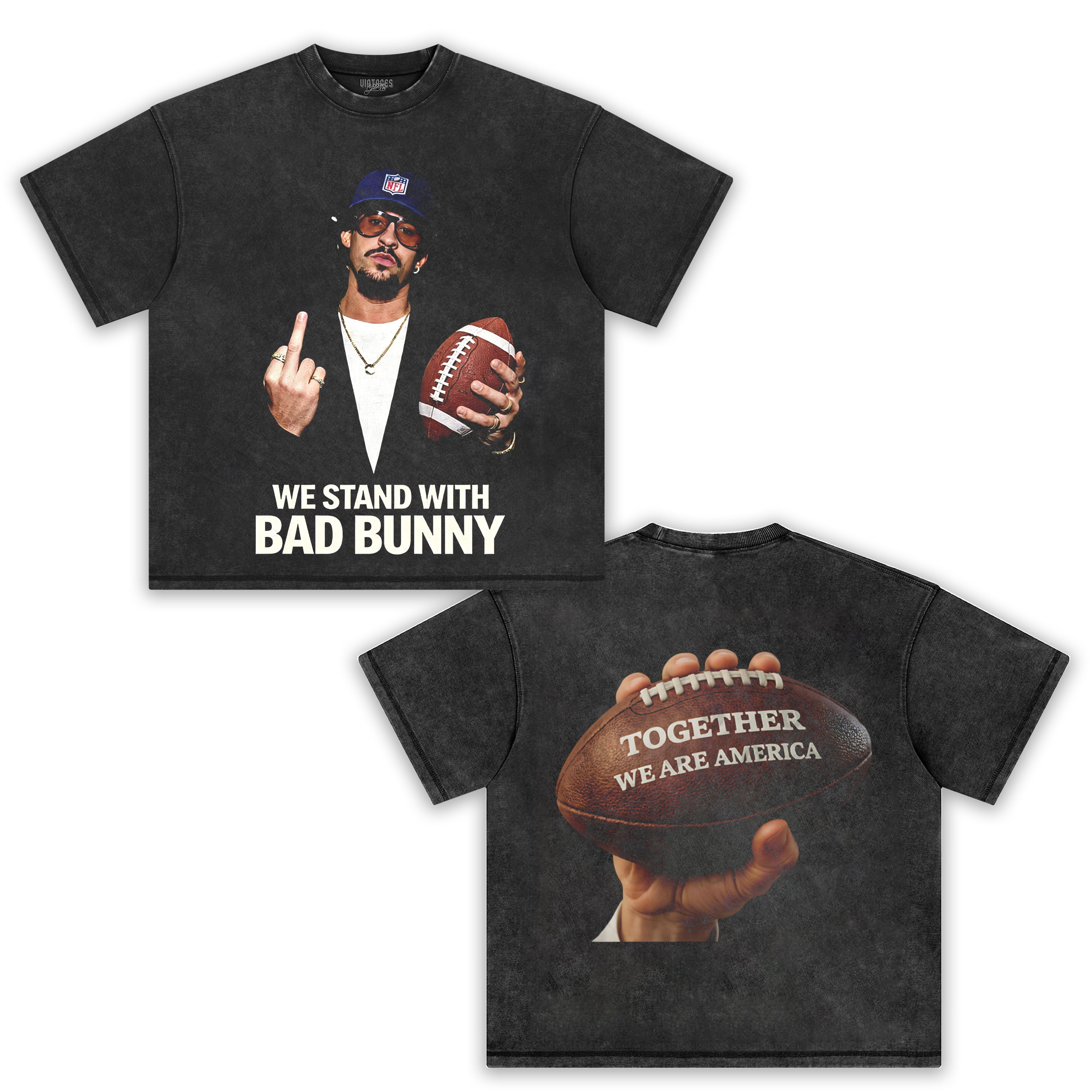 TOGETHER WE ARE AMERICA - BAD BUNNY TEE & LS & HOODIE