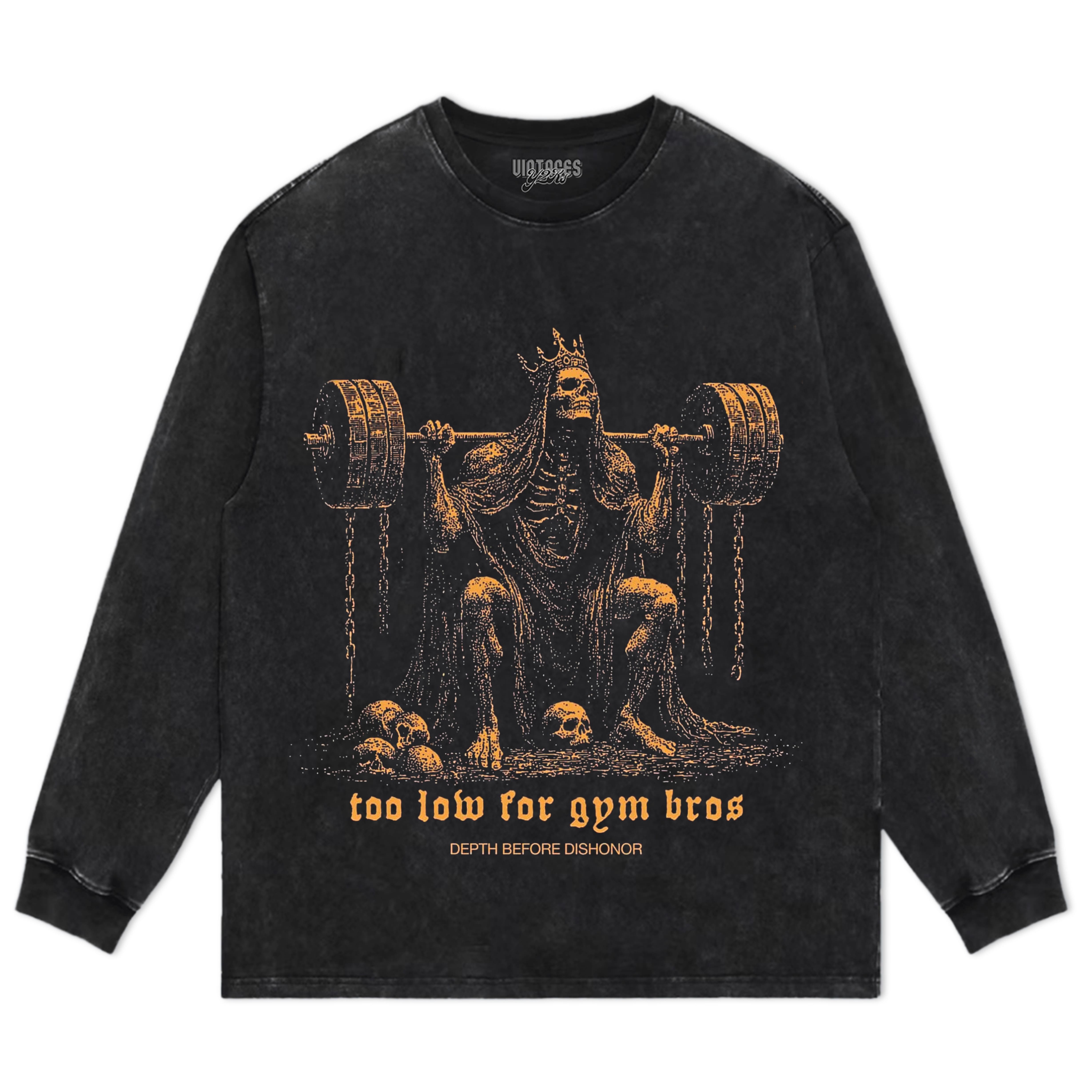 TOO LOW FOR GYM BROS GOLD V2 TANK TOP & TEE & LONG SLEEVE & LAYERED LS & HOODIE