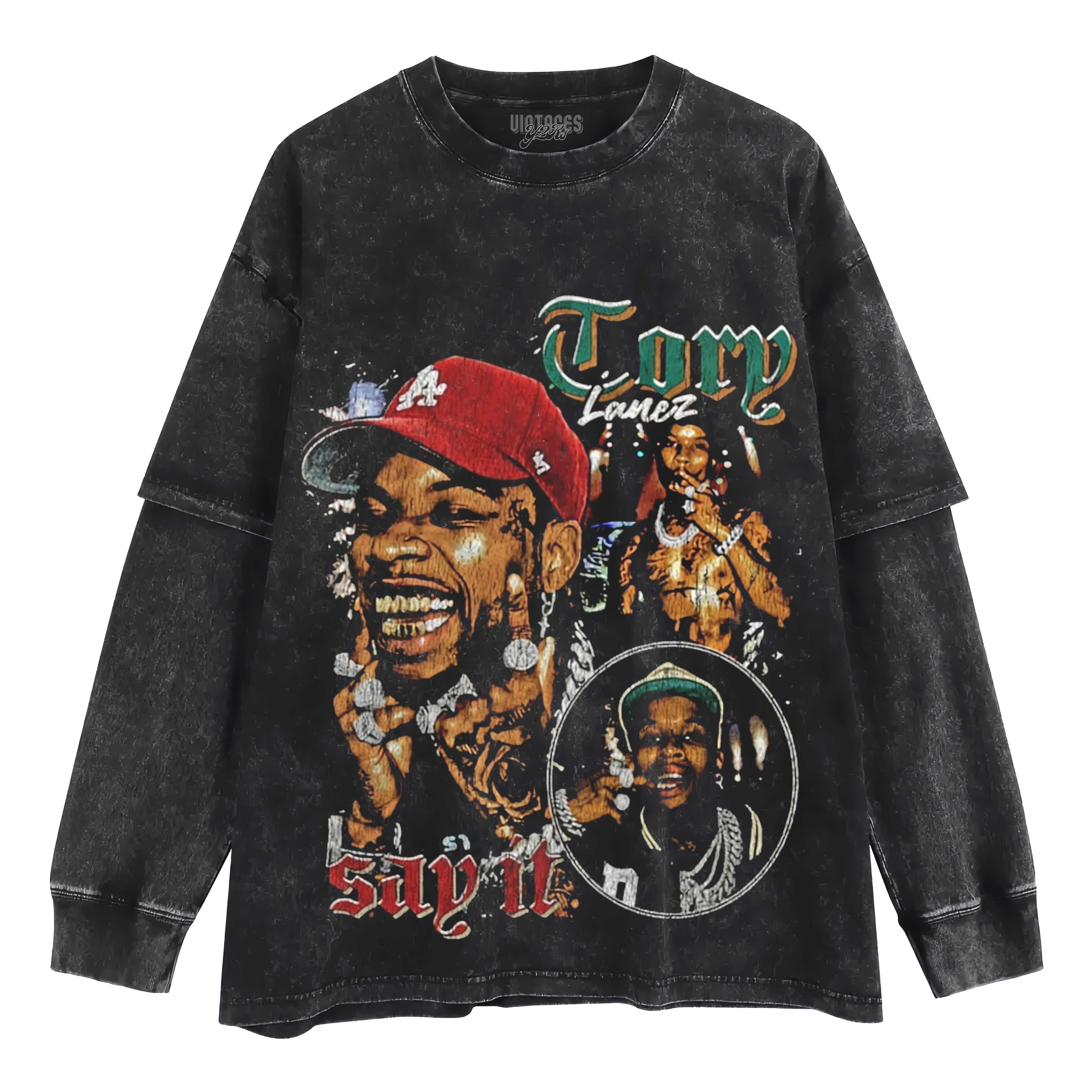 TORY LANEZ VINTAGE LAYERED LONG SLEEVE