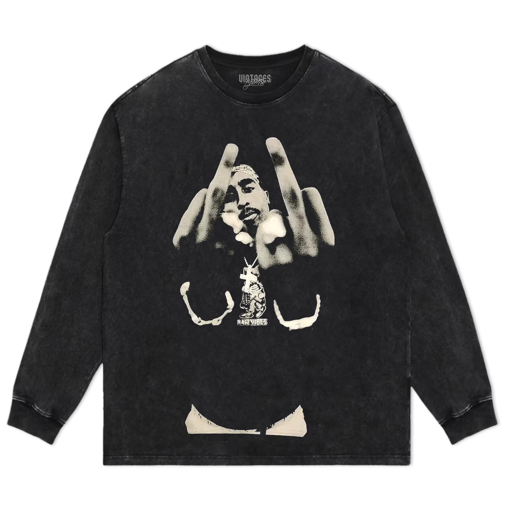 TUPAC MIDDLE FINGERS TANK TOP & TEE & LONG SLEEVE & LAYERED LS & HOODIE