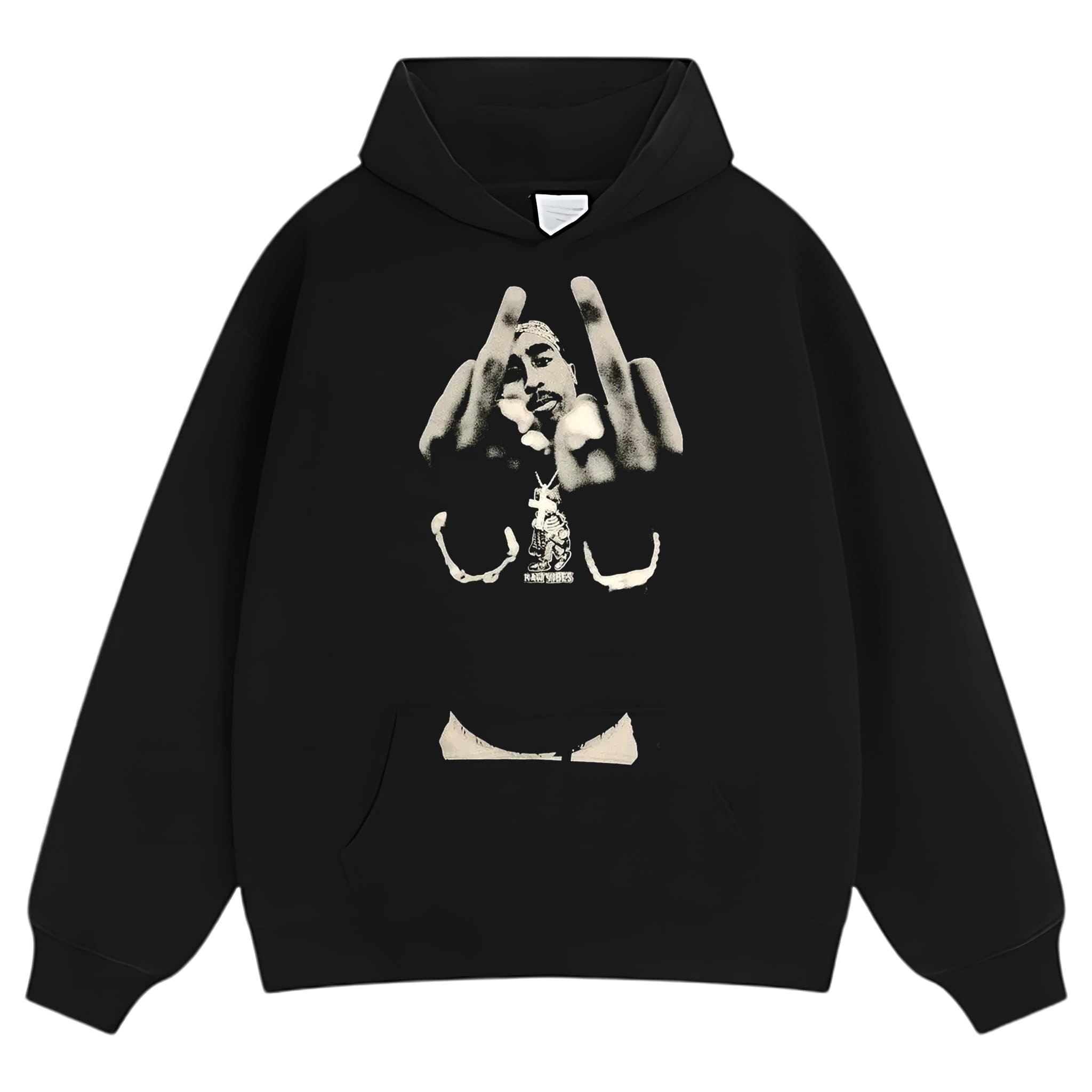 TUPAC MIDDLE FINGERS TANK TOP & TEE & LONG SLEEVE & LAYERED LS & HOODIE