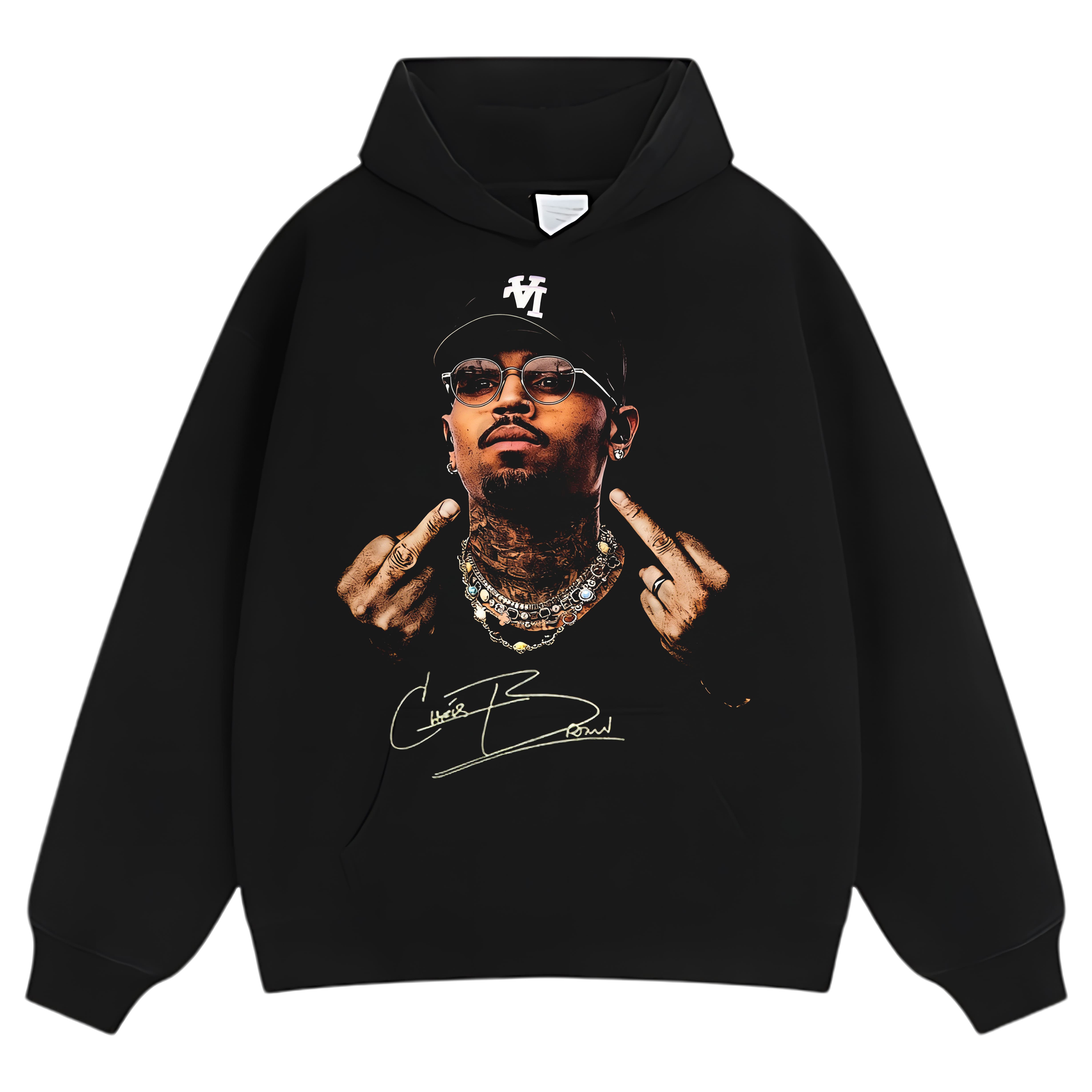 VINTAGE CHRIS BROWN MIDDLE FINGER TEE & LS & HOODIE