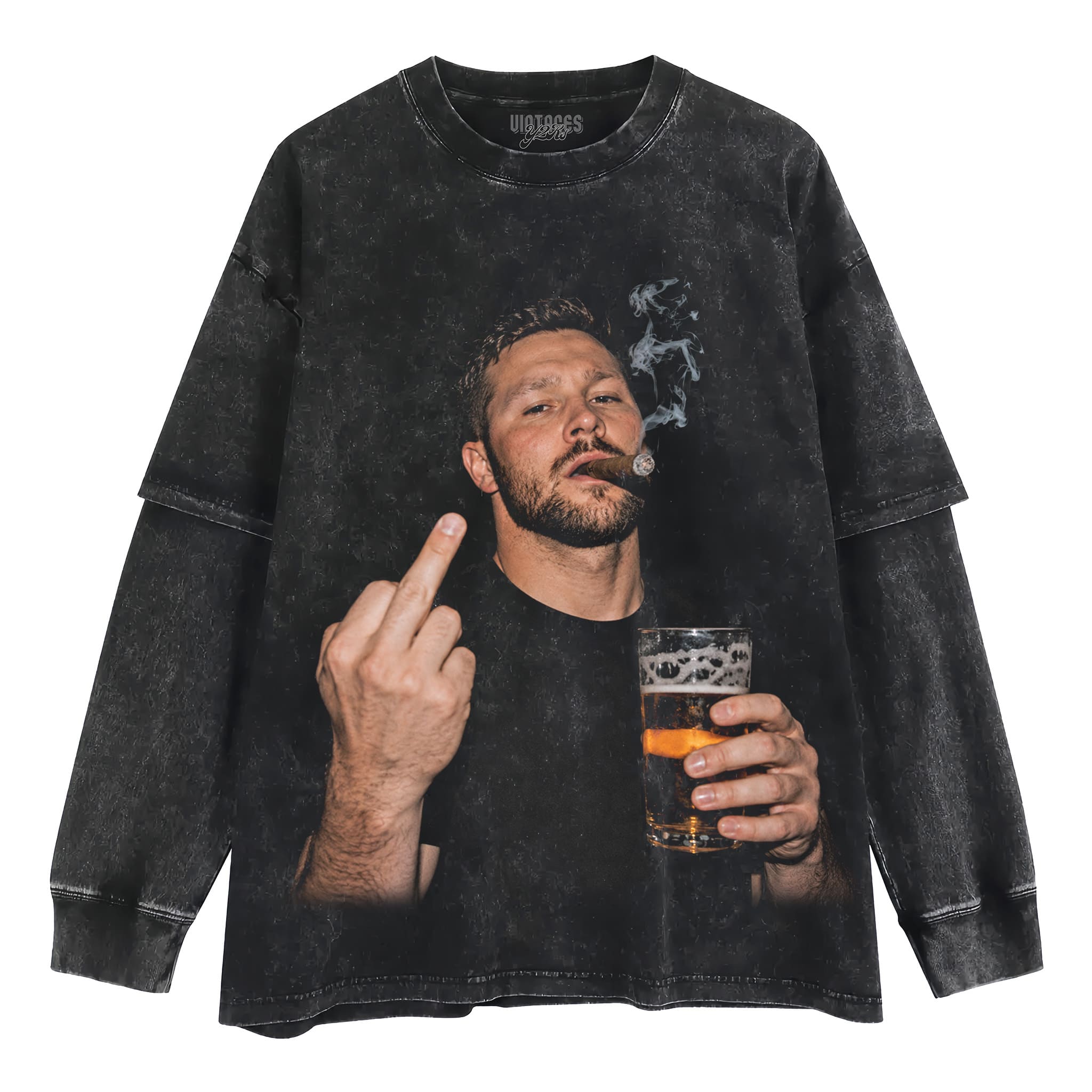 VINTAGE JOSH ALLEN FLIPPING THE BIRD MEME V2 TANK TOP & TEE & LONG SLEEVE & LAYERED LS & HOODIE