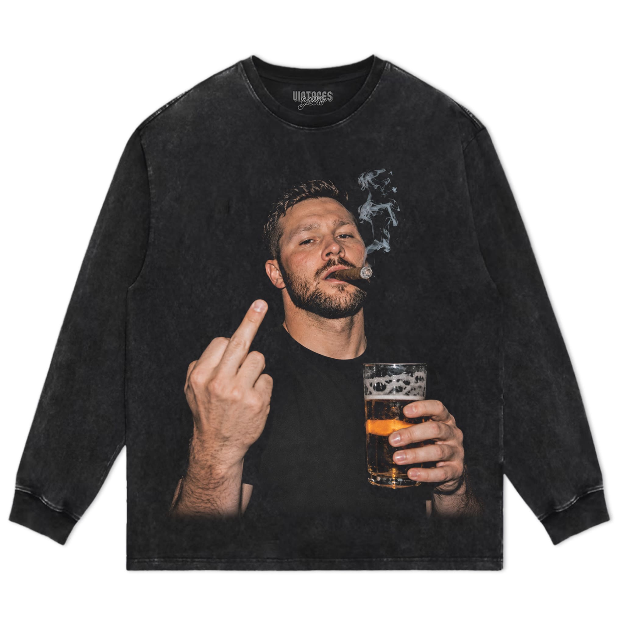 VINTAGE JOSH ALLEN FLIPPING THE BIRD MEME V2 TANK TOP & TEE & LONG SLEEVE & LAYERED LS & HOODIE