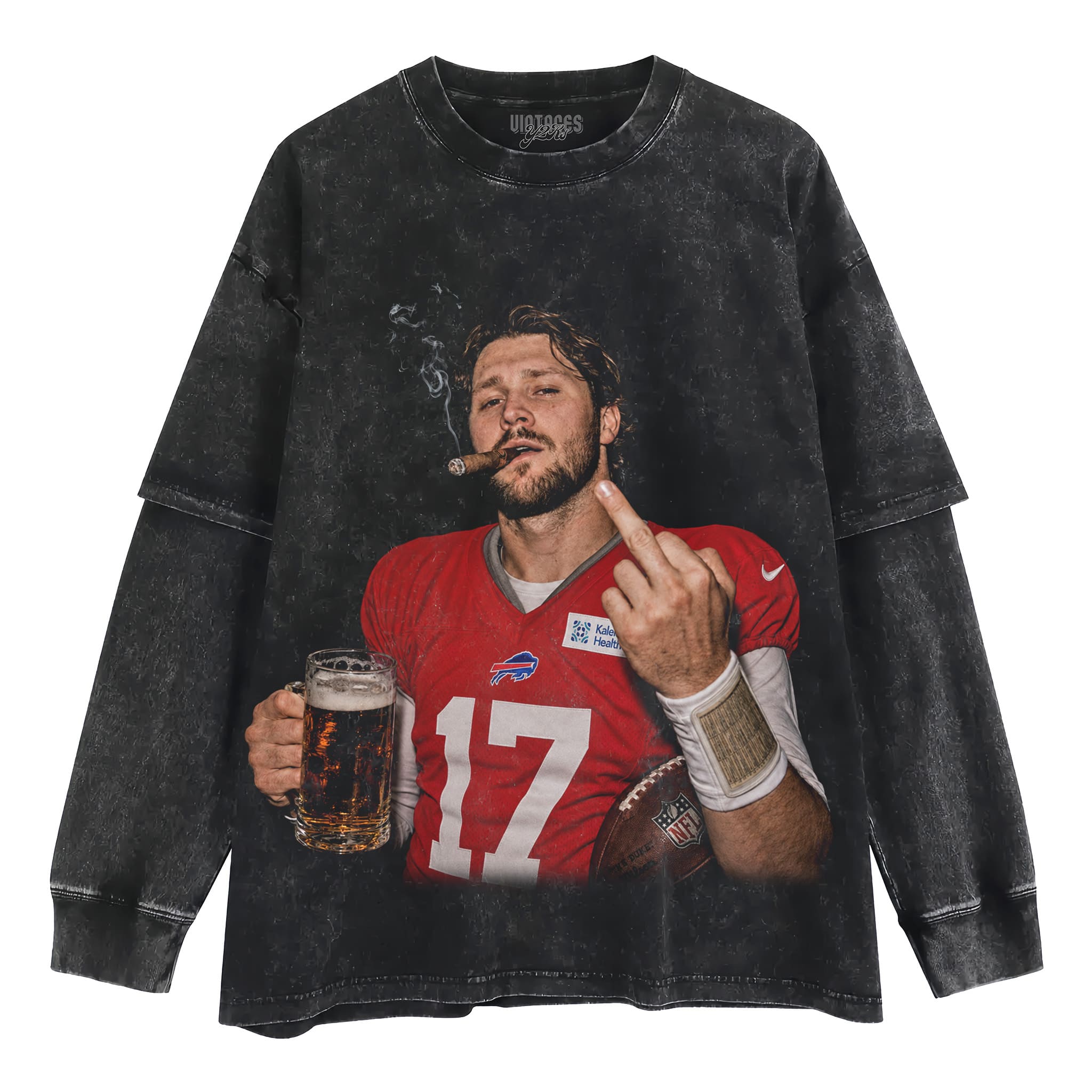 VINTAGE JOSH ALLEN FLIPPING THE BIRD MEME V3 TANK TOP & TEE & LONG SLEEVE & LAYERED LS & HOODIE