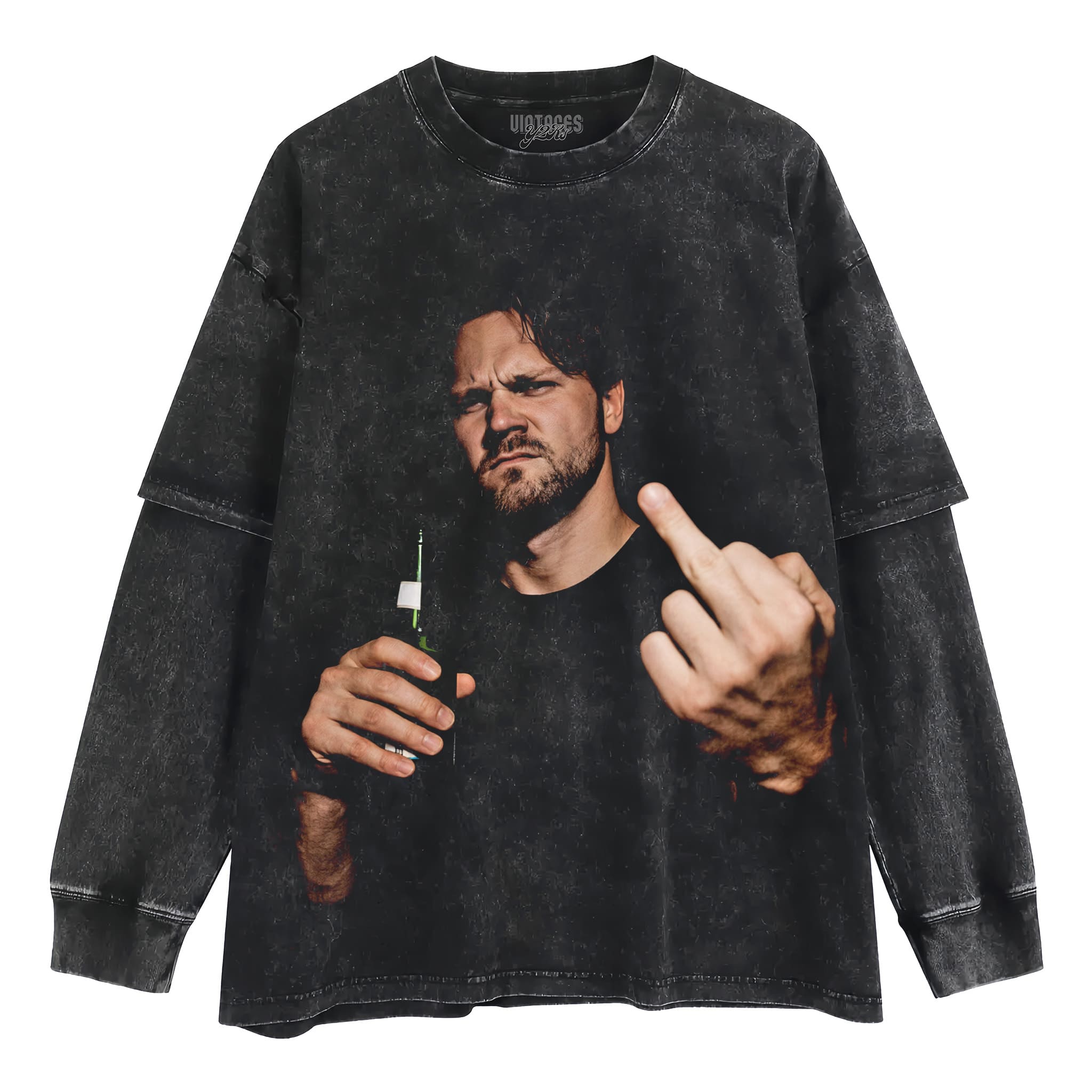VINTAGE JOSH ALLEN FLIPPING THE BIRD MEME V4 TANK TOP & TEE & LONG SLEEVE & LAYERED LS & HOODIE