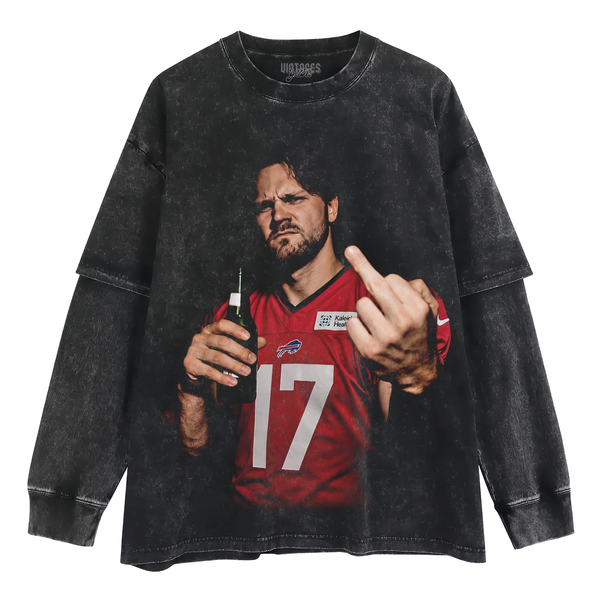 VINTAGE JOSH ALLEN FLIPPING THE BIRD MEME V5 TANK TOP & TEE & LONG SLEEVE & LAYERED LS & HOODIE
