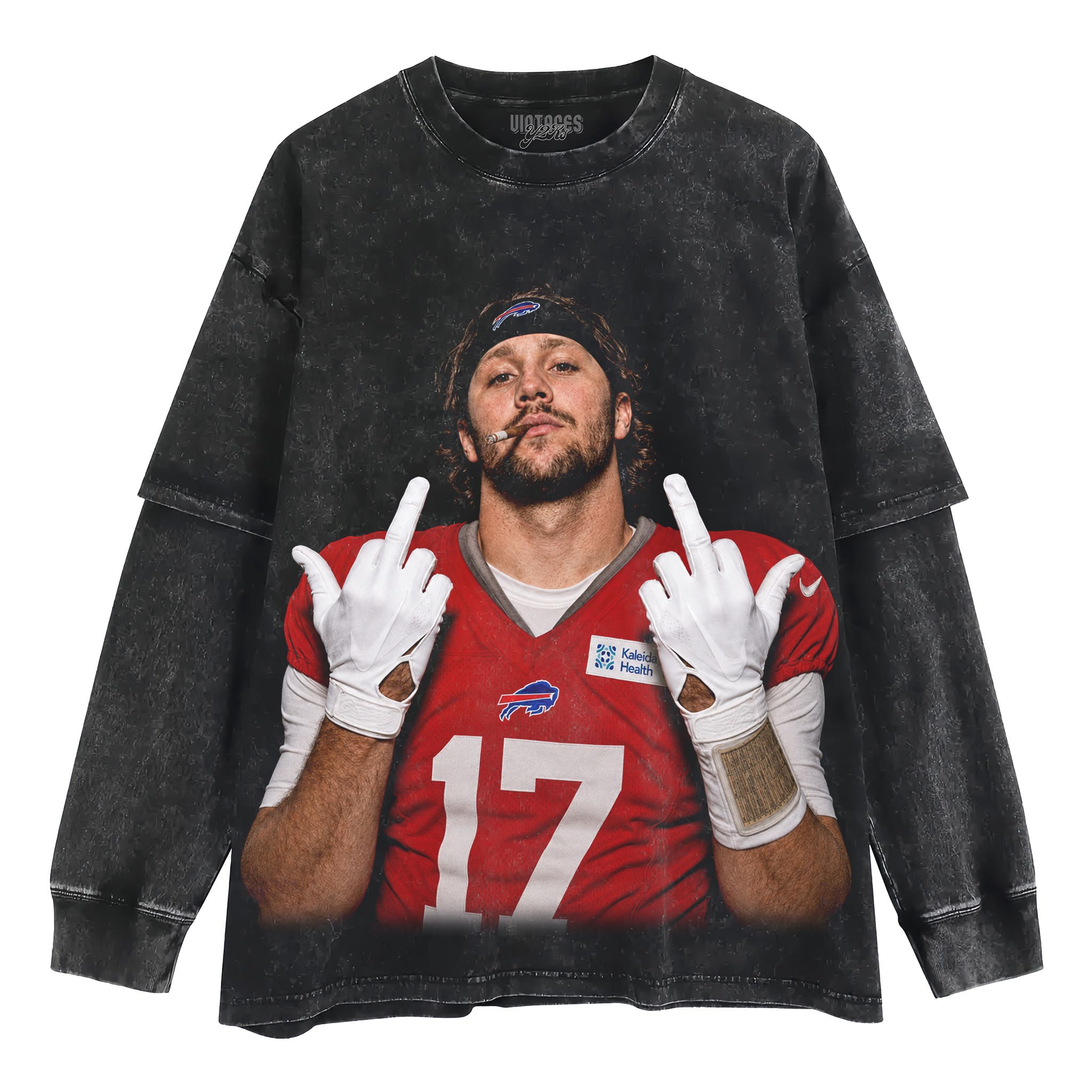 VINTAGE JOSH ALLEN FLIPPING THE BIRD MEME V6 TANK TOP & TEE & LONG SLEEVE & LAYERED LS & HOODIE