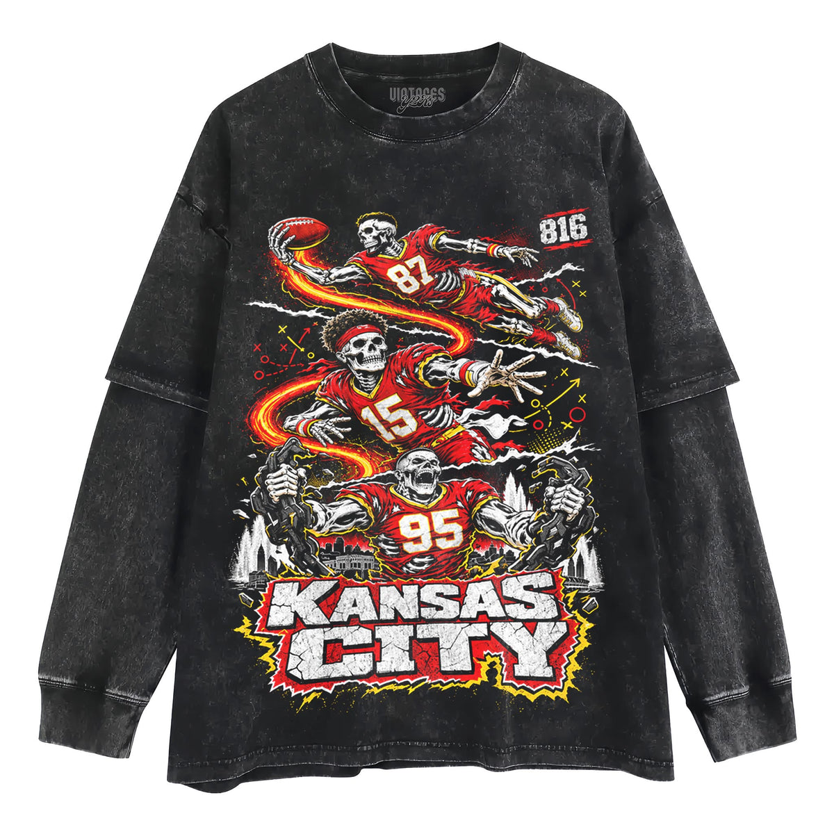 VINTAGE KANSAS CITY FOOTBALL V2 TANK TOP & TEE & LONG SLEEVE & LAYERED LS & HOODIE